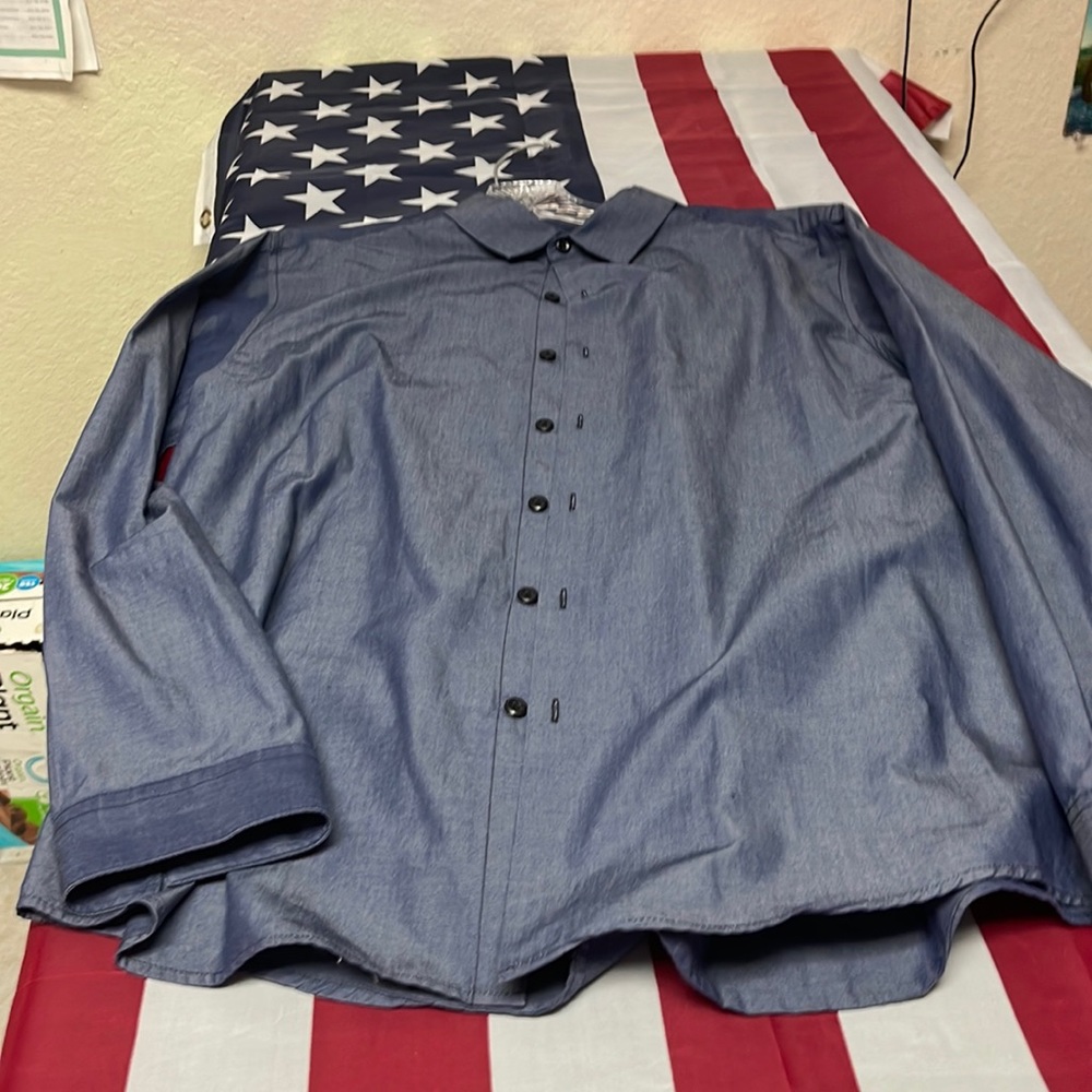 Inc concepts mens medium shiny blue button